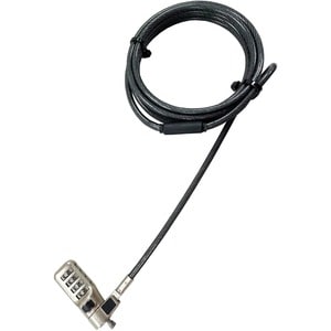 Dicota Cable Lock For Notebook, Projector, Printer - 2 m Cable - Resettable - 4-digit - Combination Lock - Anthracite - Zi