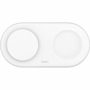 Belkin BoostCharge Pro 感应充电器 - 白 - 用于 iPhone - 输入连接器: USB - 快充, LED指示灯, 袖珍的, 磁力