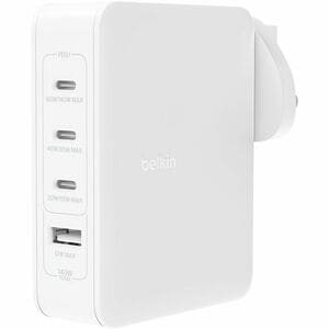 Belkin BoostCharge Pro 140 W AC Adapter - Universal Adapter - 1 USB - 3 USB Type-C - For Notebook, MacBook Pro, iPhone, Ma