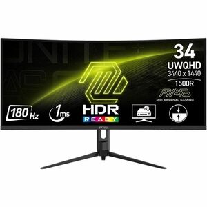 MSI 342CQRDE E2 34 Zoll Class UW-QHD Gekrümmter Bildschirm Gaming-LCD-Monitor - 21:9 Format - Schwarz - 86,4 cm (34 Zoll) 