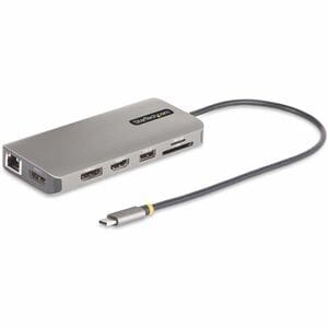 StarTech.com USB-C Triple-Monitor Multiport Adapter, Dual 4K 60Hz + 4K 30Hz HDMI & DP, 4x USB-A, 100W PD Pass-Through, GbE