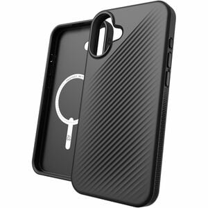 ZAGG Luxe Snap Case for Apple iPhone 16 Plus Smartphone - Ripple Pattern, Textured Edges - Black - Drop Resistant, Anti-sl