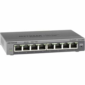 Netgear ProSafe Plus GS108E 8 Ports Ethernet Switch - Gigabit Ethernet - 10/100/1000Base-T - Grey - 2 Layer Supported - 4 