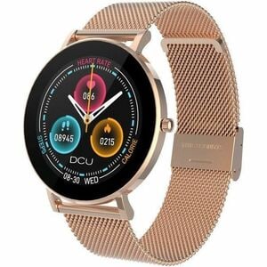 DCU BOULEVARD Smart Watch - Or rose Body Color - Zinc Alloy Case Material - Métal Band Material - Moniteur de Fréquence Ca