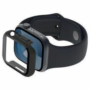 ScreenForce TemperedCurve 2-in-1 Treated Screen Protector + Bumper for Apple Watch Series 8/7 - Black