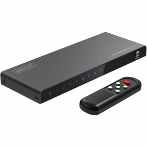 Digitus Audio/Video-Schalter - Kabel - 3840 x 2160 - 4K, 4K UHD - 5 Eingabegerät - TV, Notebook, Spielkonsole - 1 x USB - 