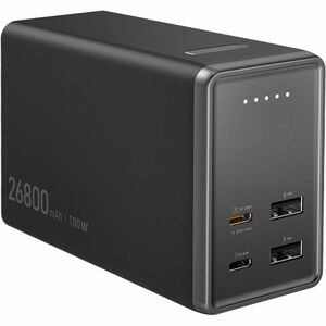 j5create JPB264100 Power Bank - Preto - Para Notebook, PC Tablet, Dispositivo móvel, Smartphone, Consola de jogos, MacBook