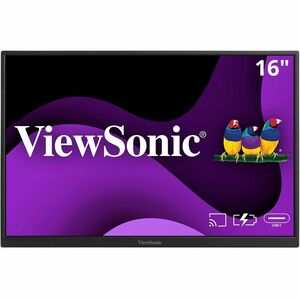 ViewSonic VG1656N 16 Inch 1200p IPS Wireless Portable Monitor with 2 Way Powered 60W USB C, Built-in 4000 mAh Battery and 