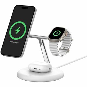 Belkin BoostCharge Pro Induktionsladegerät - Weiß - für Qi2-fähiges Gerät - Magnetisch