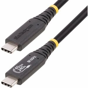 StarTech.com 50cm (1.6ft) USB4 Cable, USB-IF Certified USB-C Cable, 40 Gbps, 240W, 8K 60Hz, Compatible w/Thunderbolt/USB 3