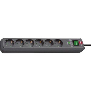 Brennenstuhl Eco-Line Surge Suppressor/Protector - 6 x CEE 7/7 (SCHUKO) - 3.50 kVA - 230 V AC - 1.5 m