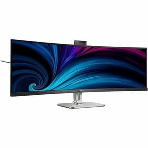 Philips 49B2U6903CH 49 Zoll Class Webcam Dual Quad HD (DQHD) Gekrümmter Bildschirm LED-Monitor - 32:9 Format - Dunkelgrau 