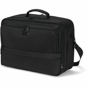 Dicota Eco Multi Twin CORE Carrying Case for 35.6 cm (14") to 40.6 cm (16") Notebook, Printer, Projector - Black - RFID Resistant, Water Resistant - 300D rPET Polyester Body - Shoulder Strap, Trolley Strap - 285 mm Height x 395 mm Width x 39.9 mm Depth