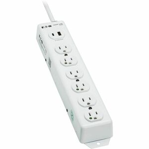 Eaton Tripp Lite Series Safe-IT UL 1363 Medical-Grade Power Strip, 6 Hospital-Grade Outlets, USB Charging, Safety Covers, 