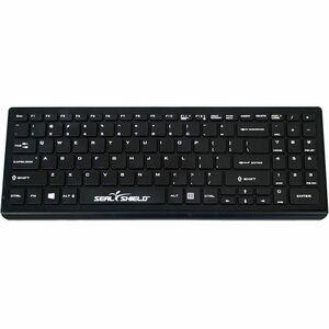 Clean Wipe Pro Medical Grade Keyboard w/ Key Locking Function - Dishwasher Safe US English - ANSI FORMAT - QWERTY Black Ma