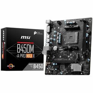 MSI B450M-A PRO MAX II Gaming Desktop Motherboard - AMD B450 Chipset - Socket AM4 - Micro ATX - Athlon, Ryzen 5 Processor 
