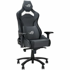 ROG Chariot X gaming chair in racing-car style with Aura RGB lighting featuring an adjustable high-density foam headrest m