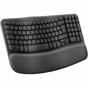 Logitech Wave Keys Keyboard - Wireless Connectivity - Bluetooth - 32.81 ft - USB Interface - ChromeOS, Windows 10, Windows
