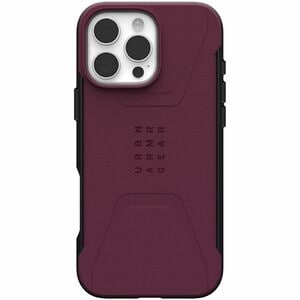 Urban Armor Gear Civilian Carrying Case Apple iPhone 16 Pro Max Smartphone - Bordeaux - Shock Absorbing, Impact Resistant,