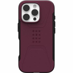 Urban Armor Gear Civilian Carrying Case Apple iPhone 16 Pro Smartphone - Bordeaux - Shock Absorbing, Impact Resistant, Ant
