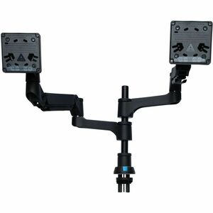 Braccio porta monitor R-Go Caparo, braccio porta monitor doppio regolabile con molla a gas, capacità di carico 3-9 kg, nero