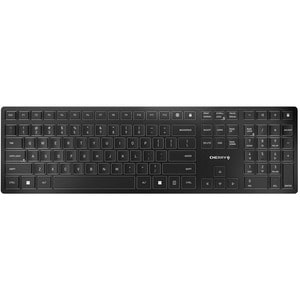 CHERRY KW 9100 SLIM Teclado - Sem fios Conectividade - Francês - Preto, Prata - Tesoura Interruptor de chave - Bluetooth/R
