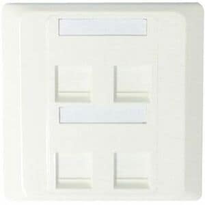 D-Link Faceplate - 4 x Total Number of Socket(s) - Acrylonitrile Butadiene Styrene (ABS) - White - 4 x Unloaded Socket(s) 