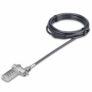 StarTech.com Universal Laptop Cable Lock 6.6ft, Serialized Combo Security Cable For Notebook, Compatible w/Noble Wedge®/Na