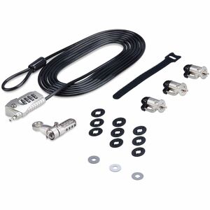 StarTech.com Laptop/Desktop & Peripheral Lock Kit, 9.8ft (3m) Steel Cable, Theft-Deterring Security Lock, K-Slot, For 3x D