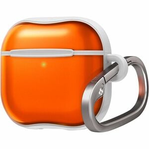Spigen Classic C1 Charging Case Apple AirPods 4 - Tangerine - Polycarbonate Body - Carabiner Clip - 50.3 mm Height x 63 mm