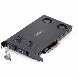 StarTech.com Dual-Bay M.2 NVMe SSD to PCIe x8 Removable Mobile Rack; Bifurcation Required; Tool-less Installation, PCIe Ho