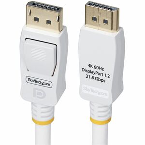 StarTech.com Cavo DisplayPort 1.2 bianco certificato VESA da 3 m, 4K 60 Hz, 21,6 Gbps, connettori DP agganciati, cavo per 