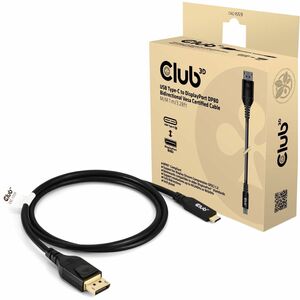 Club 3D USB Type-C to DisplayPort DP80 Bidirectional Vesa Certified Cable 1m/ 3.28 ft - 3.28 ft DisplayPort/USB-C A/V Cabl