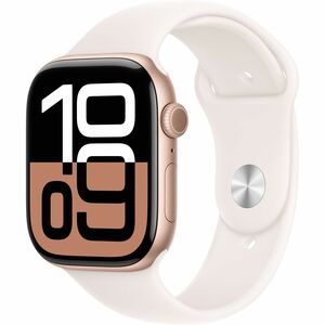 Watch Series 10 GPS 46mm Rose Gold Aluminium Case with Light Blush Sport Band - S/M