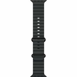 Apple 49mm Black Ocean Band - Black Titanium Finish - Adjustable - One Size - Buckle Attachment - Black - Titanium, Fluoro