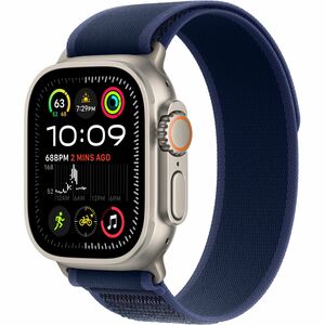 Apple Watch Ultra 2 Smart Watch - 49 mm Case Height - 44 mm Case Width - Natural Case Color - Bleu Band Color - Ver Body M