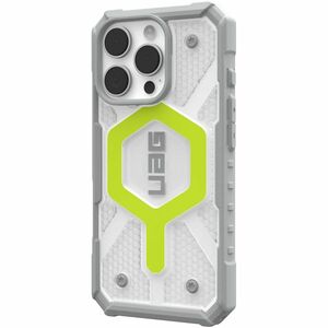 Urban Armor Gear Pathfinder Clear Case for Apple iPhone 16 Pro Smartphone - Hex Pattern - Active Neon - Drop Resistant, Im