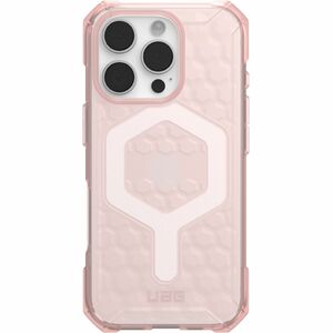 Urban Armor Gear Essential Armor Case for Apple iPhone 16 Pro Smartphone - Hexagonal Pattern - Rose - Shock Absorbing, Dro