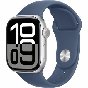 Apple Watch Series 10 Smartwatch - 42 mm Case Height - 36 mm Case Width - Silber Case Color - Denim Band Color - Aluminium