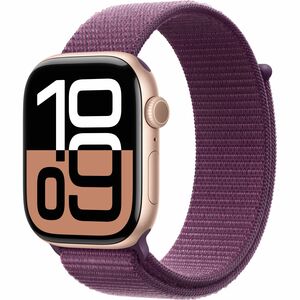 Apple Watch Series 10 Smartwatch - 46 mm Case Height - 39 mm Case Width - Rose Gold Case Color - Pflaume Band Color - Alum