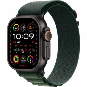 Apple Watch Ultra 2 Smart Watch - 49 mm Case Height - 44 mm Case Width - Black Case Color - Dark Green Band Color - Glass 