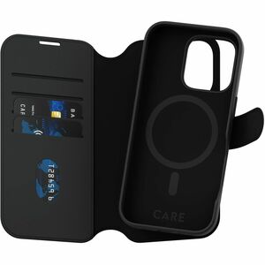 CARE Tango Carrying Case (Wallet) Apple iPhone 16 Pro Smartphone - Black - RFID Resistant, Drop Resistant, Shock Resistant