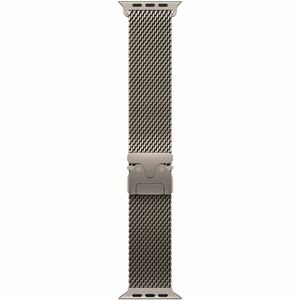 Apple Adjustable Smartwatch Band - 1 - Milanese Design - Medium (M) - Loop Attachment - Natural - Titanium, Mesh