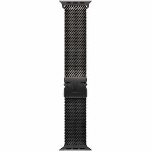 Apple Adjustable Smartwatch Band - 1 - Milanese Design - Medium (M) - Loop Attachment - Black - Titanium, Mesh
