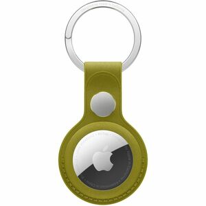 Apple AirTag Asset Tracking Tag Holder - Micro Twill, Stainless Steel - Chartreuse - Key Ring