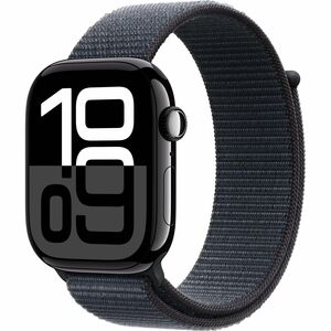 Apple Watch Series 10 Smart Watch - 46 mm Case Height - 39 mm Case Width - Jet Black Case Color - Ink Band Color - Alumini