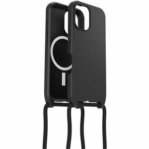 OtterBox React Carrying Case Apple iPhone 16 Smartphone - Black - Drop Resistant - Plastic, Nylon Body - Neck Strap - 163.