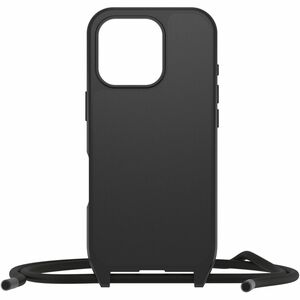 OtterBox React Carrying Case Apple iPhone 16 Pro Smartphone - Black - Drop Resistant - Plastic, Nylon Body - Neck Strap, S
