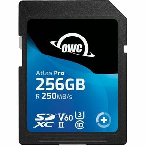 OWC Atlas Pro 256 GB Class 10/UHS-II (U3) V60 SDXC - 1 - TAA Compliant - 250 MB/s Read - 130 MB/s Write - 3 Year Warranty
