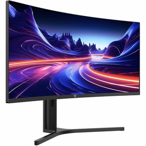 V7 L340WQ-HAS-E 34" Class UW-QHD Curved Screen LCD Monitor - 21:9 - Black - 86.4 cm (34") Viewable - Vertical Alignment (VA) - 3440 x 1440 - 350 cd/m² - 6 ms - 120 Hz Refresh Rate - Speakers - HDMI - DisplayPort - USB Hub